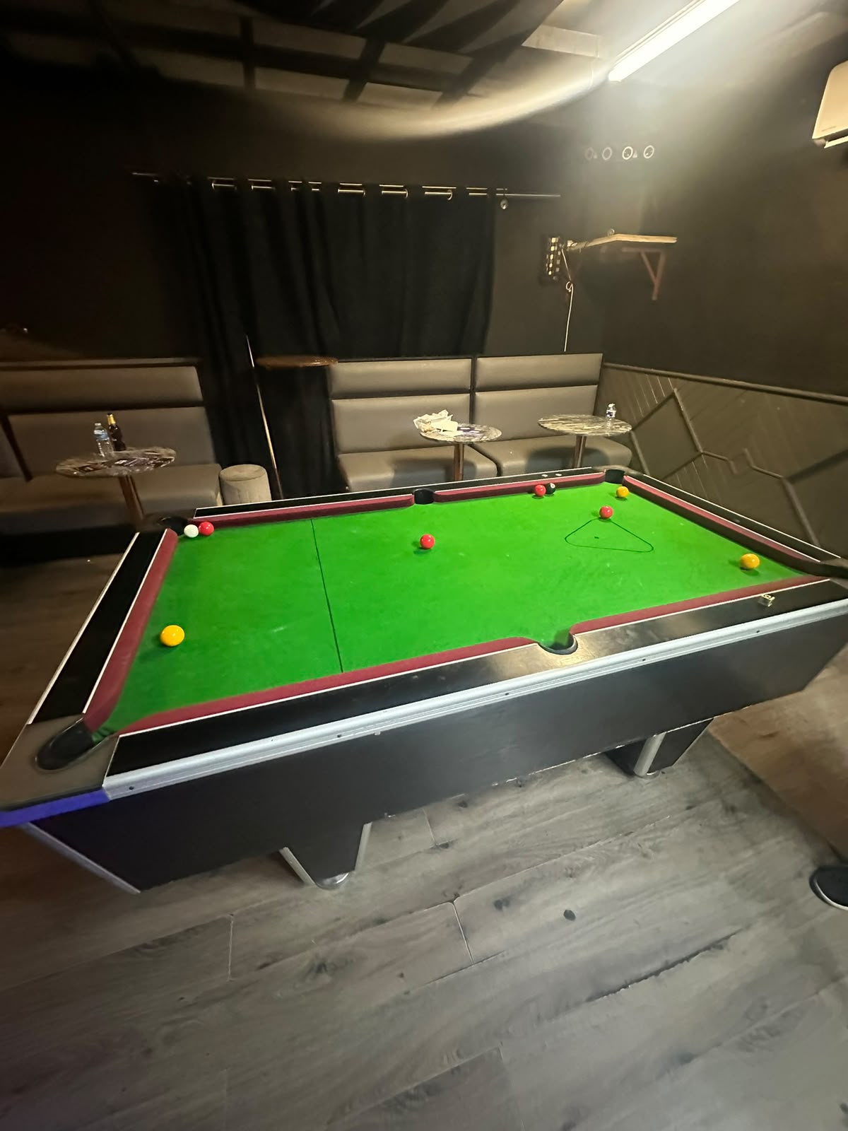 Pool table in the upstairs games lounge at Manna Haus Coventry