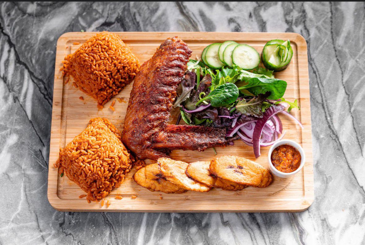 Jollof rice platter